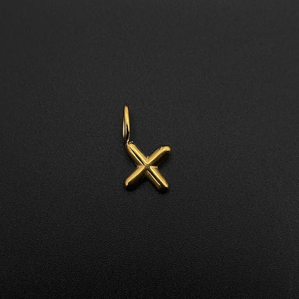 eManco Stainless Steel Gold-plated Charms Modern Style 3D Bubble Alphabet Elements DIY Necklace Bracelet Jewelry Making