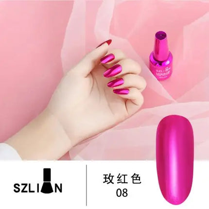 1PCS Metal Mirror Silver Baking Free Nail Polish Super Texture Gorgeous Durable Nail Polish Multicolor Bright Nail Polish Beauty