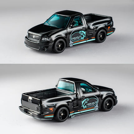 1/64 Model Car Black Wheels with Fixed Rubber Tires Comes with rivets for Diecast Model  Refiting Parts 4pcs 1set