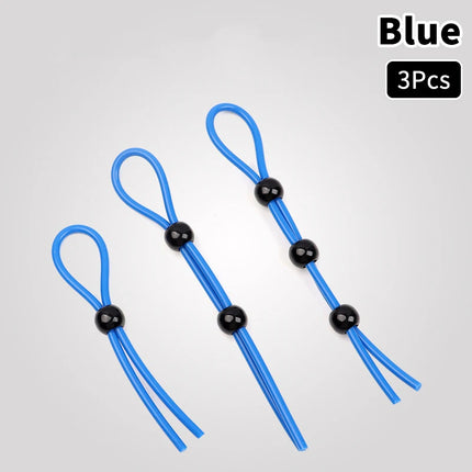 Adjustable Colorful Ejaculation Delay Erection Rings Rope Binding Ball Stretcher Sperm Penis Ring Male Lock Rope Adult Sex Toys