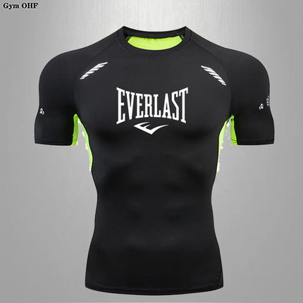 Men's Fit T-shirt Heat Dissipation Tight Fitting Skin-Friendly Athletic Compression Fitness Tee Ultra Thin Quick-drying GYM Tops