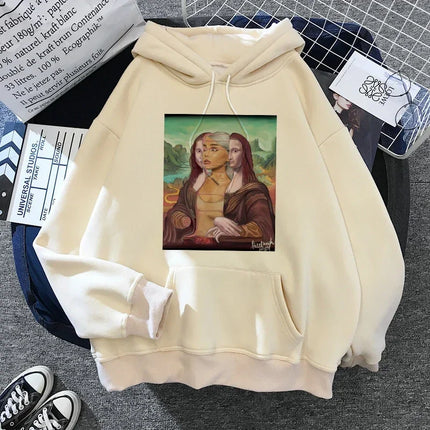 Ariana Grande Casual Drawstring Kangaroo Pocket Hoodies Sweatshirt Women's Clothing Clothing Winter Clothes Women