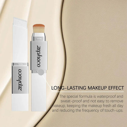ZEPHOCO 2 in 1 Color Changing Foundation Make-up Stick Long Lasting Moisturizing Makeup High Concealer Power Makeup Korean