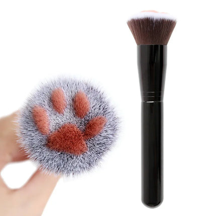 Makeup Brushes Soft Fluffy Long-handled Cat Claw Flat Brush for Cosmetics Base Foundation Blush Powder Beauty Tool