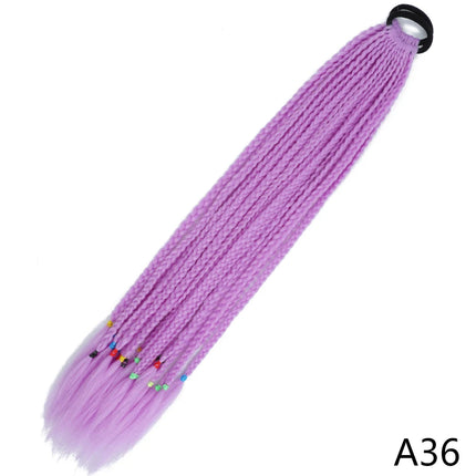 AZQUEEN Synthetic Gradient Color Dirty Braided Ponytail 60CM Elastic Rubber Band Braiding Pony Tail Hair Extensions For Girls