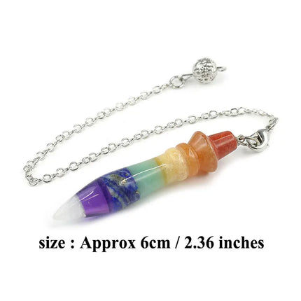 Natural Stone Pendant Egyptian Crystal Pendulum for Divination Dowsing Reiki Pink Clear Quartz Amethysts Black Onyx Pendulo X130