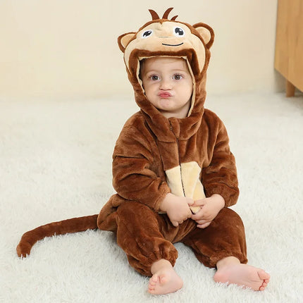 0 1 2 3 4 Years Kigurumi Pajamas for Toddler Baby Clothes Children Outfits Infant Dinosaur Unicorn Cat Robbit Cosplay Costumes