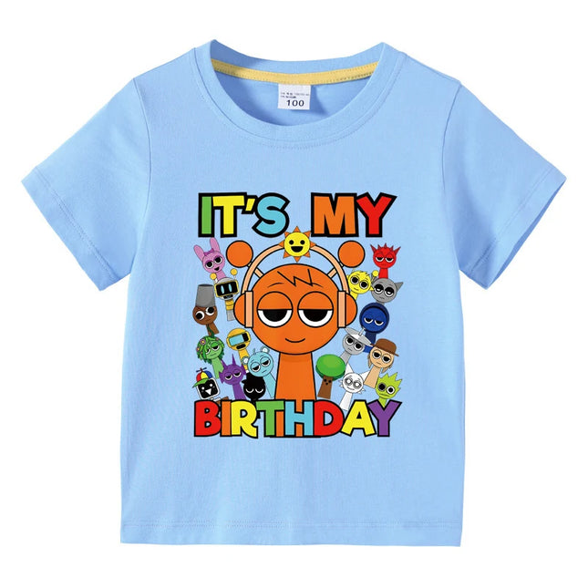 Funny Sprunki T-shirts Boys Girls Summer Short Sleeve Tees Kids Cartoon Incredibox Game Graphic Tops Children's birthday Gift