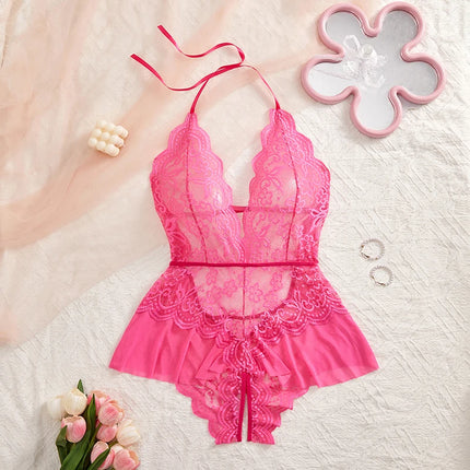 Plus Size Underwear Lace Bodysuit Women Nightgown