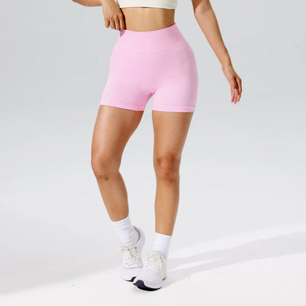 Women Pink Yoga Shorts Sportswear Woman Gym High Waist Sports Shorts Fitness Running Activewear Tummy Control Workout Leggings