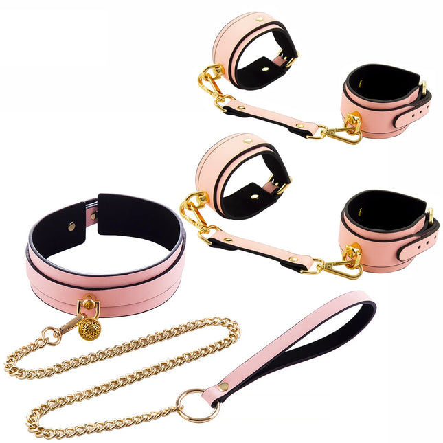 Thierry 3 PCS Luminous Erotic Sex Toys For Couples Adult Game BDSM Sex Kits Bondage Set Handcuffs ankle cuffs Collar Fetish toy
