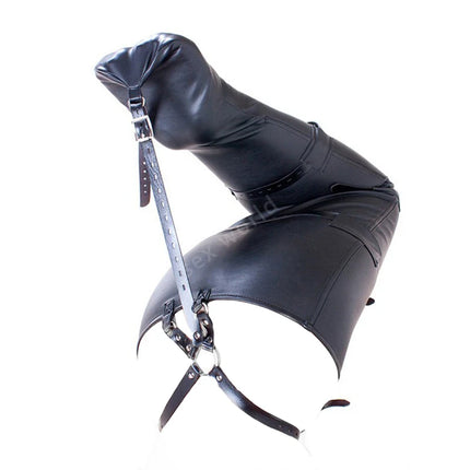 BDSM Mermaid Restraint Bag Leather Straitjacket Fetish Half Body Bondage Legging Binder Slave Ankle Cuff Binding Erotic Sex Tool
