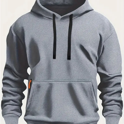 Fall/winter New Arrival Men's fleece Hoodie High Quality Solid Color Hooded Sweatshirt Male Fashionable street style sweatshirt