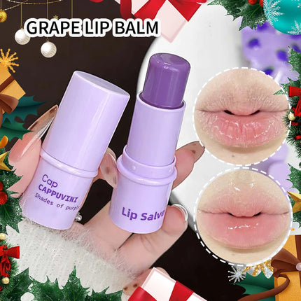 Cappuvini Grape Lip Balm Solid Color Moisturizing Hydrating Students Affordable Lip Care Autumn and Winter Anti-Cracking Essential