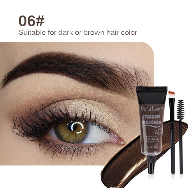 4 Color Waterproof Eyebrow Enhancer Cream with Brush Makeup Lasting Fast Tint Easy Dye DIY Natural Brow Tattoo Pigments Cosmetic