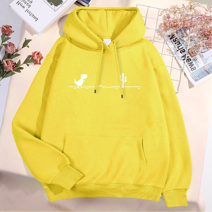 Network Malfunction Little Dinosaur Hoody Men Women New Thicken Pullover Hoodie Cute Pocket Sweatshirt Autumn Warm O-Nec Hoody