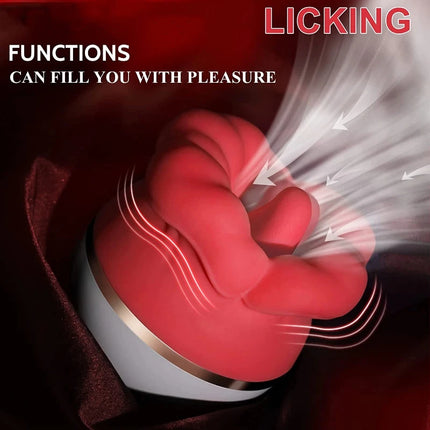 1pc Rose Red Lips Vibrator Vagina Tongue Clitoral Stimulator g-spot Massager Female Masturbator Adult Erotic Products - TOYS-SUCE