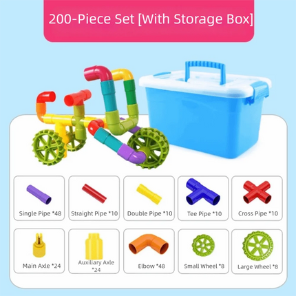 New DIY Water Pipe Building Blocks Assembly Design Plastic Construction Splicing Pipes Montessori Building Blocks Children