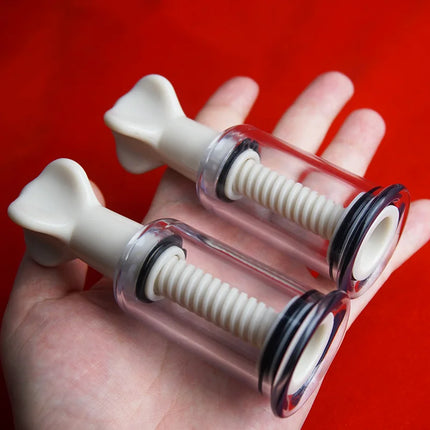Clit Pussy Nippple Sucker Pump Vacuum Screw Clamp 2PCS Set,Breast Enlargement Enlarger Correction Sex Toy,Female Masturbation