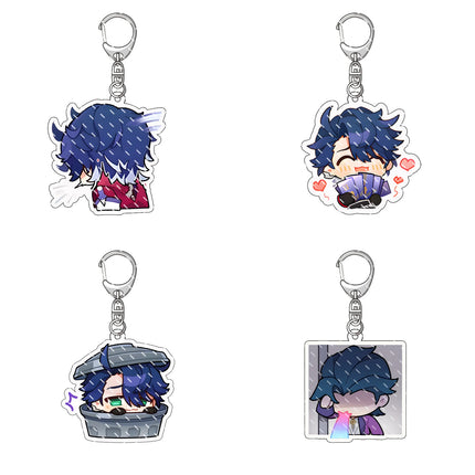 Honkai: Star Rail Anime Figure Acrylic Keychain Dan Heng Feixiao Firefly Model Plate 4pc/set Keyring Game Fans Gift