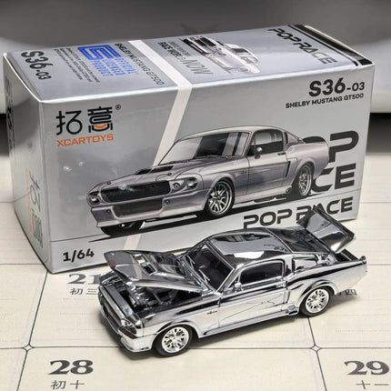 POP RACE 1:64 S36-03 SHELBY MUSTANG GT5OO Alloy Die Casting Car Model Collection Ornament