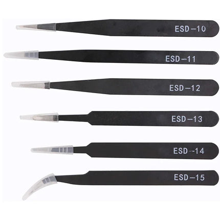Anti Static Safety Esd Stainless Steel Precision Curved Tweezers  Electronic Laboratory Jewelry Crafts Maintenance Tools