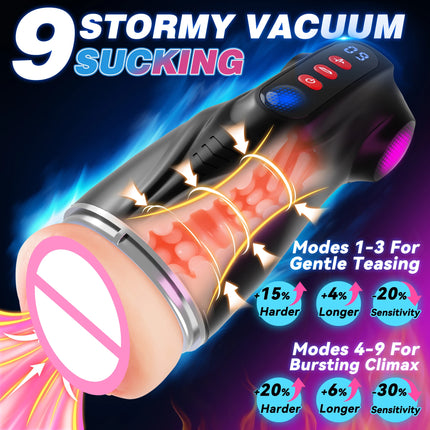 Sex Toys for Men Male Masturbator 3 Sleeves Pocket Pussy Penis Pump with 9 Sucking 9 Vibrating APP Control Adult Supplies
