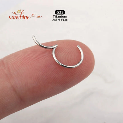 5PCS G23 Titanium Nose Piercing Implant Grade 12G 14G 16G 18G 20G Clicker Diaphragm Tragus Piercing Sexy Body Jewelry Wholesale