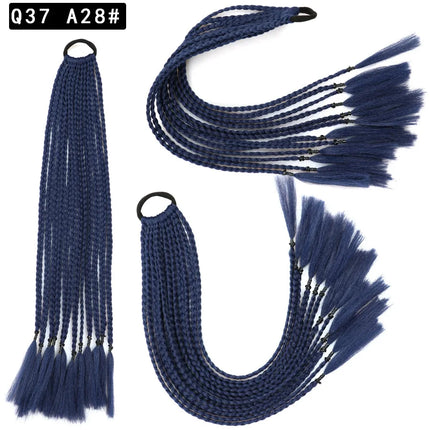 Wholesale European And American Dirty Braids Ponytail For Women Colorful Chemical Fiber Ethnic Style Rubber Band Small Braids