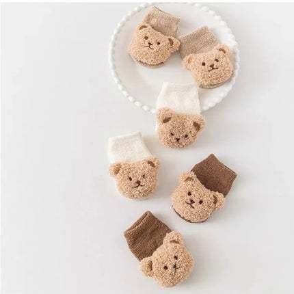 2PCS/Set New Cartoon Baby Hat Socks Cute Animal Woolen Warm Pullover Hats Winter Knitted Beanies Newborn Short Socks Boy Girl