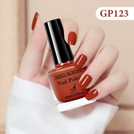 MEET ACROSS 8ml Glass Bottle Water-Based Peel Off Nail Polish Colorful Air Dry Nail Art Varnish Nails Manicure No Need Lamp