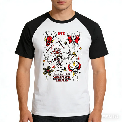 Hot selling American monster TV series 3D printed T-shirt street short sleeved top casual men's and women's plus size clothing