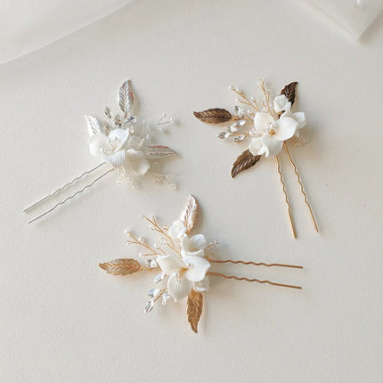 Vintage Elegant Hair Pin Flower Leaf Jewelry Hair Accessories For Party Prom
