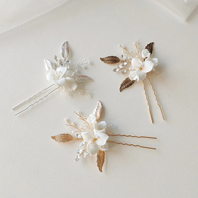 Vintage Elegant Hair Pin Flower Leaf Jewelry Hair Accessories For Party Prom