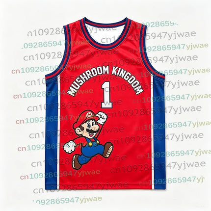 2026 Men Women Super Bros Yoshi Peach Cosplay Sleeveless Vest Summer T-Shirt Kid Cartoon Basketball Vest Top for Anime Fans Gift