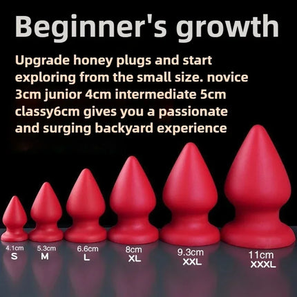 S-XXXL Huge Anal Plug Liquid Silicone Soft Conical Butt Plug Big Anal Dildos for Women Men G-spot /prostate Massage 18+ Sex Toys