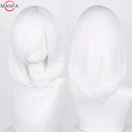 40cm Medium Basic Anime Cosplay Wig Bang Blond  Black White Red Pink Green Brown Gold Blue Heat Resistant Synthetic Hair Wigs