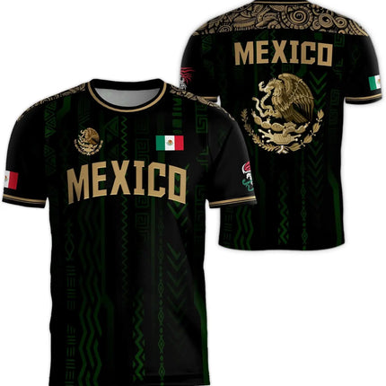 Mexico National Flag Print T Shirt For Men Funny 3D Eagle Pattern Short Sleeve Tees Outdoor Football Sports Clothing Casual Tops
