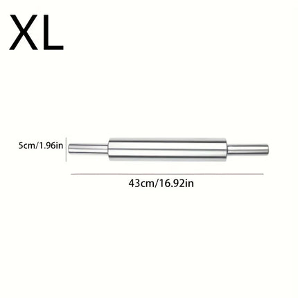 Thick Stainless Steel Rolling Pin with Anti Slip Handle，Heavy-duty Dough Roller | Suitable for Pizza, Cookies, Pastries, Baking