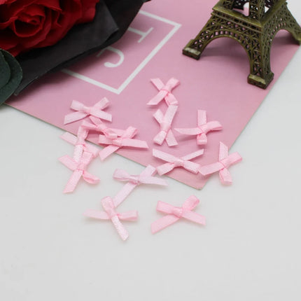 100pcs 1-2cm ( Very small ) Mini Polyester Satin Ribbon Bows Tie Scrapbooking Embellishment Hair Clips Pets Hair Bow Crafts