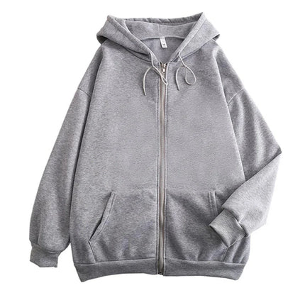 Women's Long Sleeve Zip Closure Breathable Lightweight Sweatshirts Perfect Autumn Hoodie Jackets in Casual Street Style