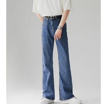 New Hot Sale Men Bootcut Jeans Daily Casual Baggy Straight Leg Denim Pants Trend Male Classic Simplicity Black Blue Trousers