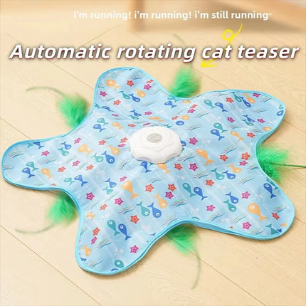 Cat hunting cover toy automatic turntable cat teasing stick pet game cover cat interactive toy hiding cover toy Mimi's favorite
