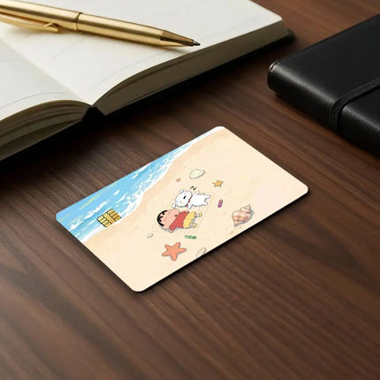 C-Crayon S-Shin-chan Cartoon Credit Card Stickers Skin For Bank Debit Decorative Protection Scratch-resistant Gift 4PCS