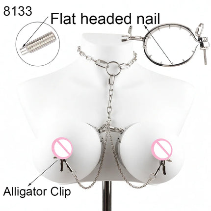 QKKQ Wearable Stainless Steel Breast Bondage Sexy Tools Chest Stimulate Nipples Massager BDSM Sex Toys Couple Erotic Accessories