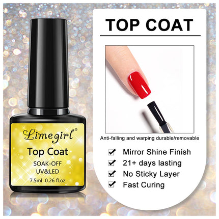 LIMEGIRL Multifunctional Nail Top Coat And Base Coat for Nails UV Gel Polish Soak Off Varnishes Kit No-acid Primer Manicure Set