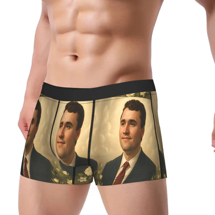 Charlie Kirk Angelic Advocate  Underwear  Funny Panties Printed Boxer Brief For Men 3D Pouch Plus Size Boxershorts