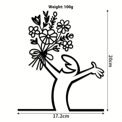 Line Figure Modern Metal Poster For Living Room Bedroom Switch Sticker Easy Hang Installation