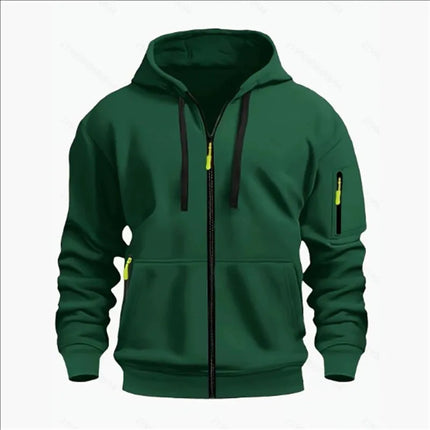 Men's Sweatshirts with Zipper Pockets Thin Solid Color Half Tracksuit Casual Outdoor Hooded Tracksuit Long Sleeves Jacket Coats
