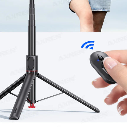 Auto Pop-Up Tripod Portable 70-Inch All-in-one Selfie Stick, Foldable Phone Holder with Bluetooth Remote for iPhone Android